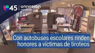 Con recorrido de autobuses escolares rinden homenaje a las víctimas de la violencia armada [upl. by Ainavi]