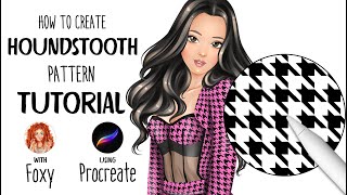 How to make Houndstooth Pattern tutorial in Procreate [upl. by Tergram410]