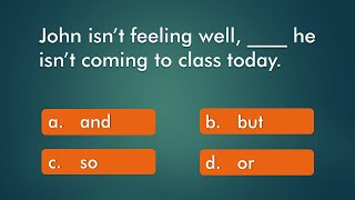 Coordinating conjunction  Grammar Quiz [upl. by Benito]