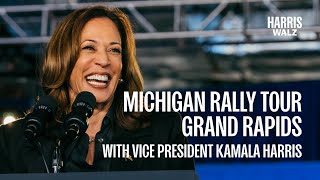 VP Kamala Harris Stop 1 Grand Rapids  Michigan Rally Tour [upl. by Ilam]