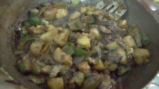 Shimla Mirch  Potato amp Brinjal Masala [upl. by Lise540]