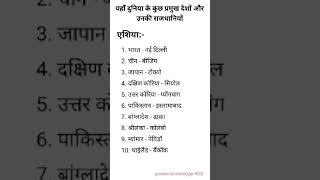 countries and their capitals  देश और उनकी राजधानियाँ  general knowledge [upl. by Tierell757]