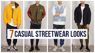 7 Casual Streetwear Outfits for Fall 2019  Outfit Ideas  Men’s Fashion Lookbook [upl. by Alston]