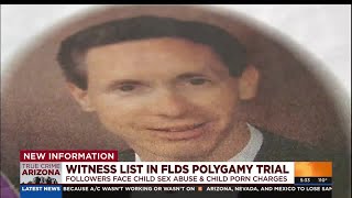 Witness list released for FLDS polygamy trial [upl. by Lesslie]