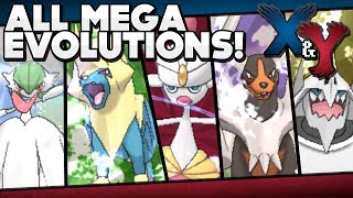 Pokémon X and Y  All Mega Evolutions w Stats and Locations [upl. by Namyac280]