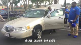 Dog almost smashed by hopping Lowrider Cali Swangin Lowriders [upl. by Naamann]