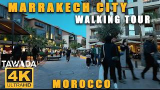 Marrakech city evening walk 4K UHD Morocco [upl. by Monreal520]