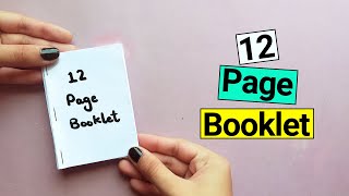 How To Make a 12 Page Booklet with Paper  No Glue [upl. by Navac325]