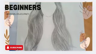 HOW TO DRAW CUTE HAIR STYLE FOR BEGINNERS  easy way to draw girl long hairdrawing art [upl. by Conal]