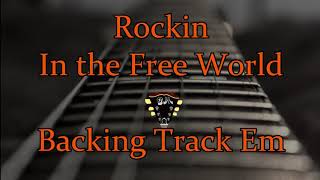 Rockin in the Free World Backing Track Em  Extended Ending Solo [upl. by Hirsch259]