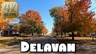 Driving Around Small Town Delavan Illinois in 4k Video [upl. by Uri]