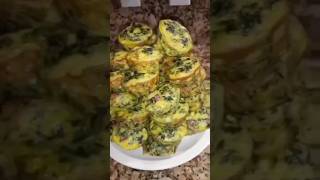 Egg Muffins with Beef Polska Kielbasa Scallion Spinach and Triple Cheddar Cheese [upl. by Erihppas338]