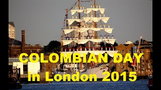 Tall ship Gloria enters Tower bridge for Colombian day in London 2015 [upl. by Oicirbaf]