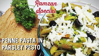 Penne pasta Green Parsley Pesto with Sunflower seeds  Iftar Healthy Authentic Italian Recipe 4K UHD [upl. by Ard169]