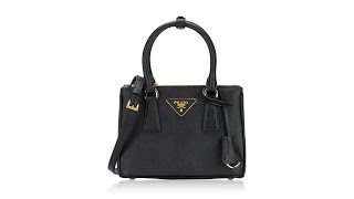 Prada Saffiano Lux Galleria Mini Double Zip Tote Nero [upl. by Nednerb]