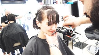 AMAZING HAIRCUT  SHE WANTS HOTTEST SHORT FRENCH BOB WITH BANGS [upl. by Ardrey]