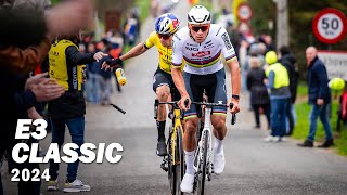 Wout Van Aert Valt op Paterberg amp Solo Mathieu van der Poel  E3 Saxo Classic 2024 [upl. by Rorie553]