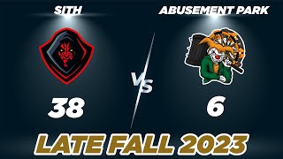 Sith vs Abusement Park  Late Fall 23  Los Angeles  South Conference  Week 2 [upl. by Enerod535]