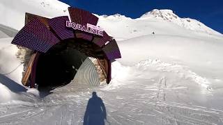 La Plagne guide from Roche de Mio to Belle Plagne via Le Tunnel in the morning Jan 2019 [upl. by Enitsej]