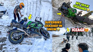 My SUPERBIKE CRASHED in Snow😭  Long Trip GONE WR0NG😭 Training Triceps Workout ❤️ [upl. by Weikert]