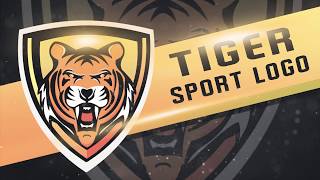 Photoshop Tutorial  Speed Art   Graphic Design  TIGER LOGO [upl. by Enelra]