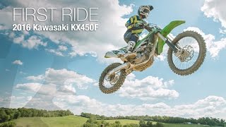 2016 Kawasaki KX450F First Ride Review  MotoUSA [upl. by Hellene]