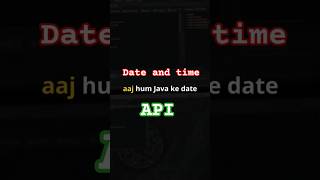 Java date and time API🤓  full video👇🏻 coding javadevelopment javaprogramming programming facts [upl. by Nellac957]