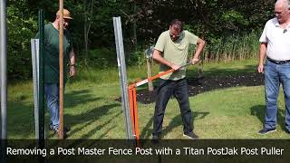 Removing a Post Master Fence Post With a Titan PostJak Post Puller [upl. by Alyakim162]