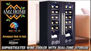 Describing Sophisticated Wine Cooler with DualZone Storage Amazon [upl. by Llabmik]