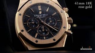 Audemars Piguet Royal Oak Chronograph 41 mm 26320OROO1220OR01 Black dial 18k rose gold [upl. by Eibbed]