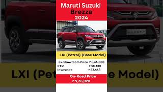 Brezza LXI base model on road price  maruti Brezza price  brezza LXI price brezza brezzafacelift [upl. by Zetniuq]