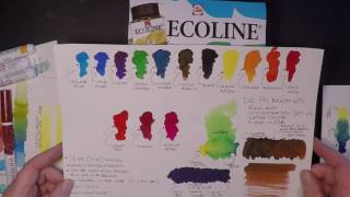 Talens Ecoline Liquid Watercolor Markers and Ink [upl. by Dauf727]