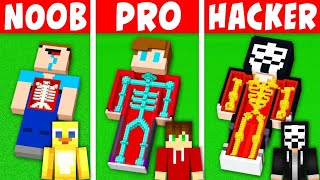 NOOB vs PRO SECRET INSIDE BODY HOUSE Build Challenge in Minecraft [upl. by Anaid]