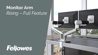 Fellowes Rising Monitor Arm  Full Feature [upl. by Acceb]