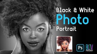 Photoshop How to Create Beautiful Black and White Photo Portraits [upl. by Piefer]