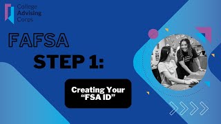 FAFSA Step 1 Creating Your FSA ID [upl. by Wassyngton]