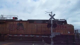 UP 7754 South CBPWT Filmed South Of Farmington MN Friendly Engineer Wave 4182019 [upl. by Nairot]