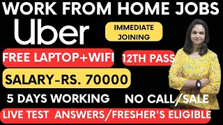 Uber HiringLive testWork From Home Jobs12th Pass jobOnline jobs at Home 2024 [upl. by Anividul]