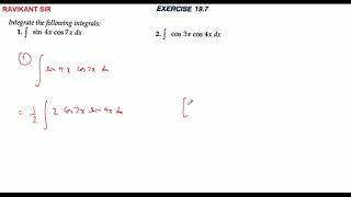 integrate sin 4x  cos 7x dx deg [upl. by Nnalatsyrc]