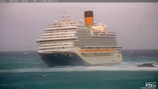 Stormy Seas for Carnival Cruise Ships Arriving Nassau Bahamas 272024 [upl. by Didier]