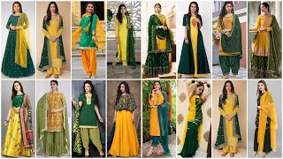 Green amp Yellow colours combination ideas ubton suits  Green amp yellow colour contrast combinations [upl. by Abocaj]