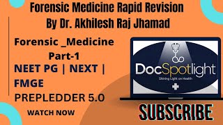 Forensic Medicine Part1 Rapid Revision 50 📖📚 by Akhilesh Raj Jhamad youtube neetpgpreperation [upl. by Ynavoj]