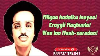 Maxamed Mooge  Mudantii Haweenkay  Qaraami lyrics [upl. by Neumeyer]