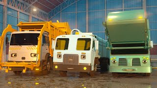 Learn About Waste Recycling and Disposal with George Toby amp Teal the Garbage Trucks  A DAY AT WORK [upl. by Kella]