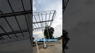 petrol pump new canopy fitting india service [upl. by Chute]