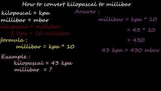 how to kilopascal kpa to millibar  pressure converter [upl. by Otreblaug595]