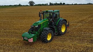 JOHN DEERE 6250R amp 7280R MOLEDRAINING farming johndeere [upl. by Htiekal]