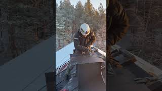 Flue tinning in winter  Hormin pellitys talvella construction roofing diy work [upl. by Pauletta578]