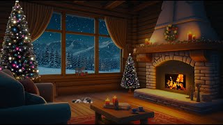 Instrumental Christmas Sounds with Cracking Fireplace  Cozy Christmas Ambience for Stress Relief [upl. by Vanny]