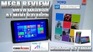 Voyo WinPad A1 Mini 80quot MEGA REVIEW Windows 81 Intel Atom Z3735D 1318 GHz Quad Core [upl. by Aseiram]